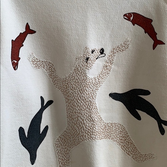 Bear Cream Sweatshirt Sz Small - Picture 2 of 6